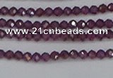 CTG619 15.5 inches 2mm faceted round Indian purple garnet beads