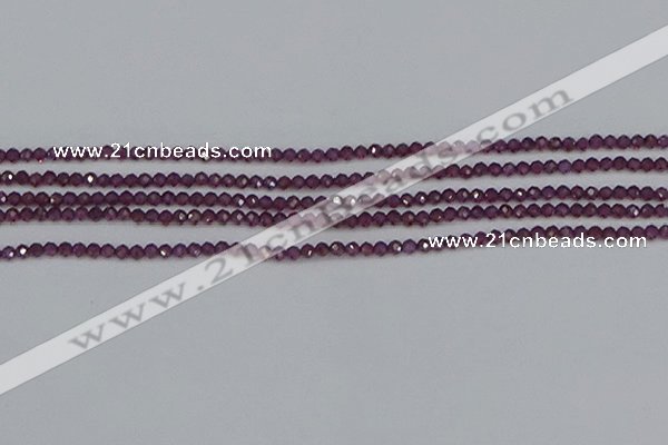 CTG619 15.5 inches 2mm faceted round Indian purple garnet beads