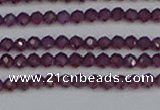 CTG620 15.5 inches 3mm faceted round Indian purple garnet beads