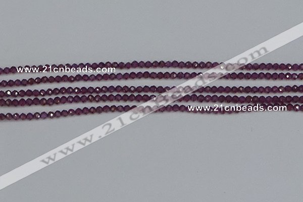 CTG620 15.5 inches 3mm faceted round Indian purple garnet beads