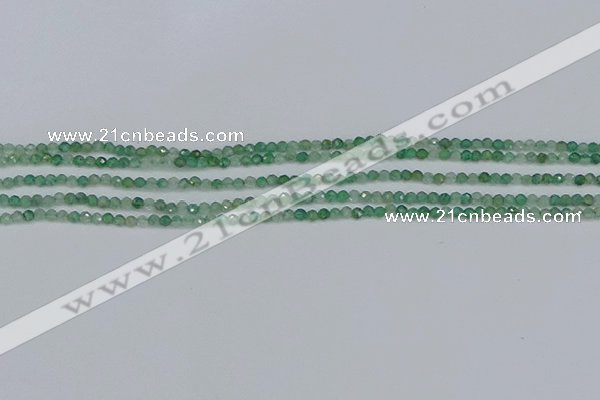 CTG627 15.5 inches 2mm faceted round green strawberry quartz beads