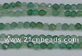 CTG628 15.5 inches 3mm faceted round green strawberry quartz beads