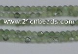 CTG633 15.5 inches 2mm faceted round green rutilated quartz beads