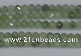 CTG634 15.5 inches 3mm faceted round green rutilated quartz beads