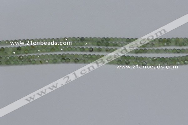 CTG634 15.5 inches 3mm faceted round green rutilated quartz beads