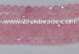 CTG635 15.5 inches 2mm faceted round Madagascar rose quartz beads