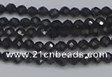 CTG642 15.5 inches 3mm faceted round golden black obsidian beads