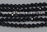 CTG643 15.5 inches 2mm faceted round black tourmaline beads