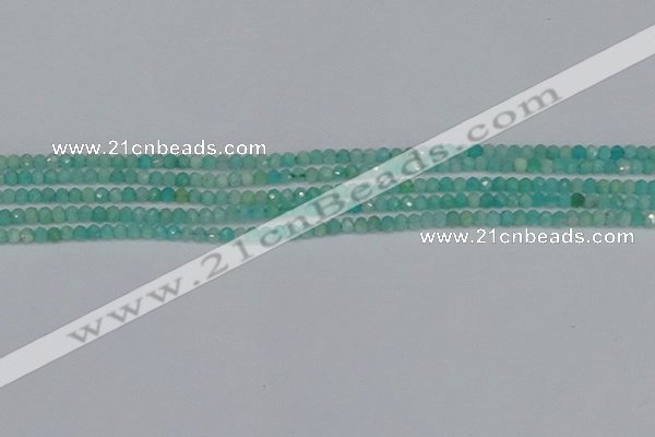 CTG647 15.5 inches 2mm faceted round Peru amazonite beads