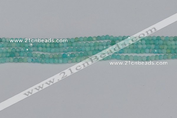 CTG648 15.5 inches 3mm faceted round Peru amazonite beads