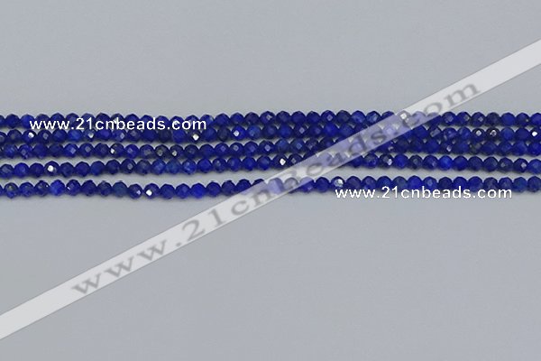 CTG650 15.5 inches 3mm faceted round lapis lazuli gemstone beads