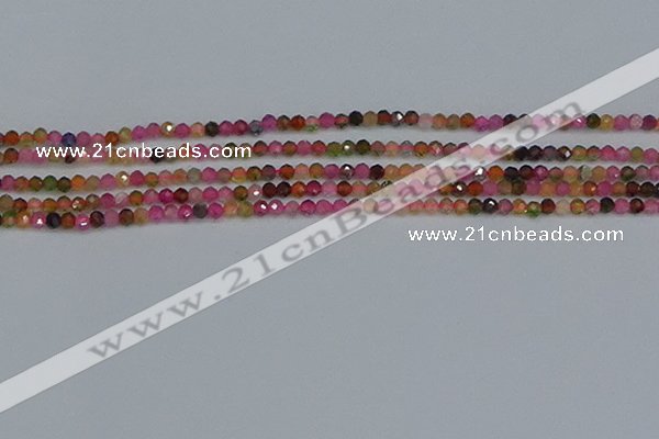 CTG652 15.5 inches 3mm faceted round tourmaline gemstone beads