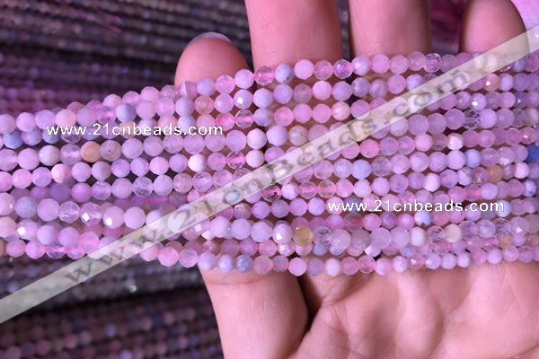 CTG711 15.5 inches 3mm faceted round tiny morganite beads
