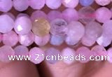 CTG712 15.5 inches 4mm faceted round tiny morganite beads