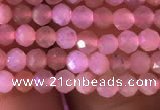 CTG719 15.5 inches 3mm faceted round tiny peach moonstone beads