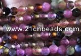 CTG729 15.5 inches 2mm faceted round tiny tourmaline beads