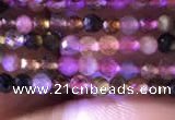 CTG730 15.5 inches 3mm faceted round tiny tourmaline beads