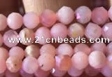 CTG734 15.5 inches 4mm faceted round tiny pink opal beads