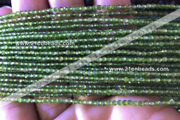 CTG747 15.5 inches 2mm faceted round tiny diopside beads