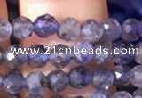 CTG755 15.5 inches 4mm faceted round tiny iolite gemstone beads