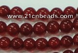 CTG76 15.5 inches 3mm round grade AA tiny red agate beads wholesale