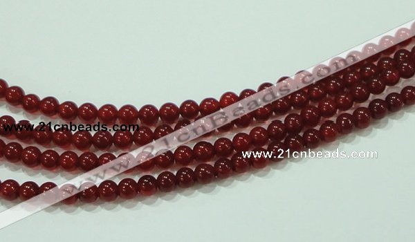 CTG76 15.5 inches 3mm round grade AA tiny red agate beads wholesale
