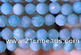 CTG766 15.5 inches 4mm faceted round tiny amazonite gemstone beads