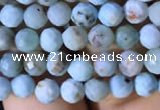 CTG770 15.5 inches 4mm faceted round tiny larimar gemstone beads