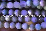 CTG776 15.5 inches 4mm faceted round tiny amazonite beads wholesale