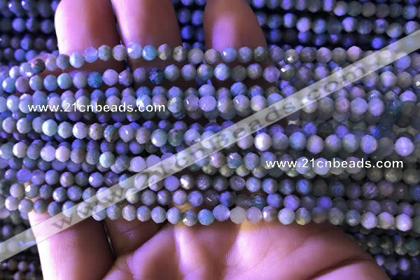 CTG776 15.5 inches 4mm faceted round tiny amazonite beads wholesale