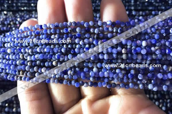 CTG778 15.5 inches 2mm faceted round tiny sodalite beads wholesale