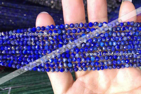 CTG782 15.5 inches 3mm faceted round tiny lapis lazuli beads wholesale