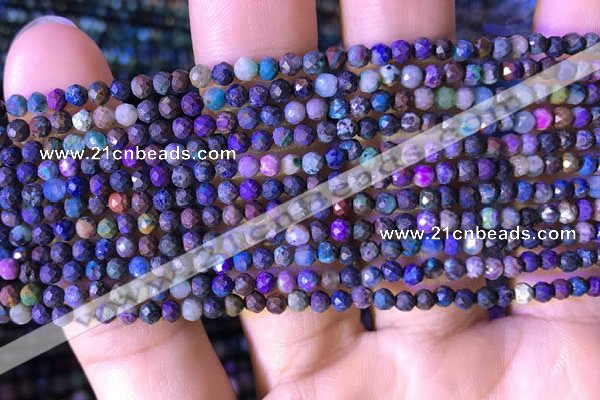 CTG792 15.5 inches 4mm faceted round tiny chrysocolla beads