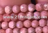 CTG800 15.5 inches 3mm faceted round tiny rhodochrosite beads