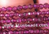 CTG802 15.5 inches 2mm faceted round tiny red garnet beads