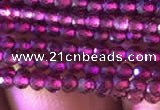 CTG804 15.5 inches 2mm faceted round tiny purple garnet beads