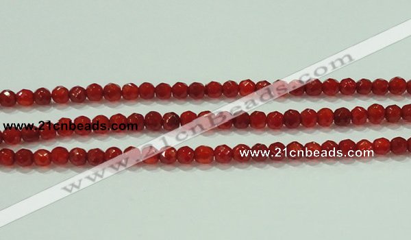 CTG82 15.5 inches 3mm faceted round tiny red agate beads wholesale