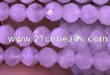 CTG833 15.5 inches 5mm faceted round tiny white moonstone beads