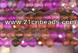 CTG840 15.5 inches 2mm faceted round tourmaline gemstone beads