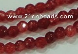 CTG85 15.5 inches 3mm faceted round tiny dyed white jade beads wholesale