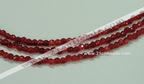 CTG85 15.5 inches 3mm faceted round tiny dyed white jade beads wholesale