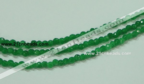 CTG87 15.5 inches 3mm faceted round tiny dyed white jade beads wholesale