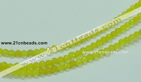 CTG88 15.5 inches 3mm faceted round tiny yellow agate beads wholesale