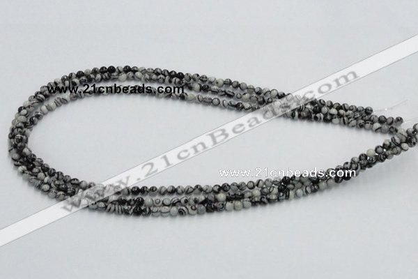 CTJ01 16 inches 4mm round black water jasper beads wholesale