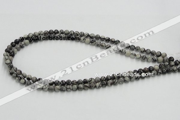 CTJ02 16 inches 6mm round black water jasper beads wholesale