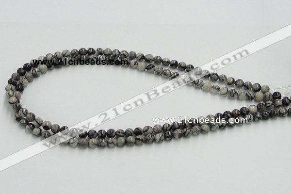 CTJ02 16 inches 6mm round black water jasper beads wholesale