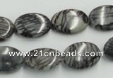 CTJ12 16 inches 13*18mm oval black water jasper beads wholesale