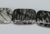 CTJ20 16 inches 20*30mm rectangle black water jasper beads wholesale