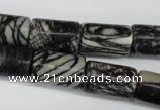 CTJ203 15.5 inches 12*20mm tube black water jasper beads wholesale