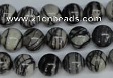 CTJ29 15.5 inches 16mm round black water jasper beads wholesale